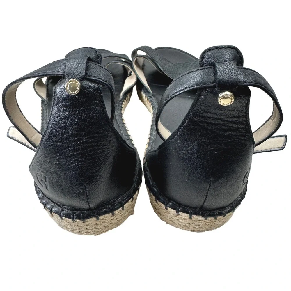 Cole‎ Haan Pinch Maine Cloudfeel Espadrille Flat Sandals Women 10.5 Black Casual